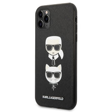 Заредете изображение във визуализатора на галерията – Original Pouch KARL LAGERFELD Saffiano Ikonik Karl&amp;Choupette Head KLHCN58SAKICKCBK for Iphone 11 Pro black
