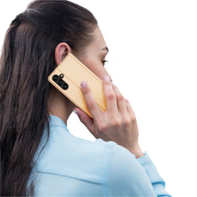 Заредете изображение във визуализатора на галерията – Dux Ducis Skin Pro Case for Samsung Galaxy A14 5G Flip Card Wallet Stand Gold
