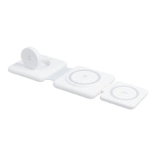 Заредете изображение във визуализатора на галерията – Wireless charger Qi 3in1 15W P14 working with MagSafe white
