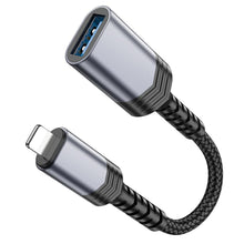 Заредете изображение във визуализатора на галерията – HOCO adapter iPhone Lightning 8-pin (male) to USB (female) 3.0 UA24 black
