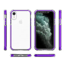Заредете изображение във визуализатора на галерията – Spring Armor clear TPU gel rugged protective cover with colorful frame for iPhone XR black
