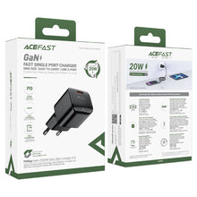 Заредете изображение във визуализатора на галерията – Acefast A73 Mini PD 20W GaN USB-C wall charger - black

