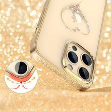 Заредете изображение във визуализатора на галерията – Kingxbar Wish Series case for iPhone 14 decorated with golden crystals
