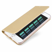 Заредете изображение във визуализатора на галерията – DUX DUCIS Skin Pro Bookcase type case for iPhone SE 2022 / SE 2020 / iPhone 8 / iPhone 7 golden - TopMag
