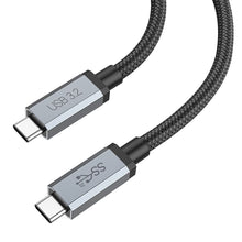 Заредете изображение във визуализатора на галерията – Hoco cable type c to type c power delivery pd100w 5a usb3.2 20gbps us06 2m black - TopMag
