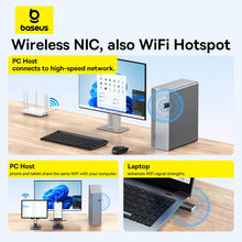 Заредете изображение във визуализатора на галерията – Baseus BS-OH170 650Mb/s 5GHz USB network card - black
