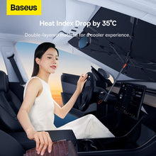 Заредете изображение във визуализатора на галерията – BASEUS CoolRide Doubled-Layered Windshield Sun Shade Umbrella Pro Large Cluster Black C20656100111-01
