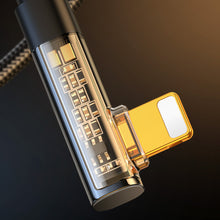 Заредете изображение във визуализатора на галерията – Joyroom Angled Lightning - USB cable for fast charging and data transfer 2.4A 1.2 m black (S-UL012A6)
