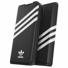 Заредете изображение във визуализатора на галерията – Adidas OR Booklet Case PU iPhone 14 6.1" black/black white 50195
