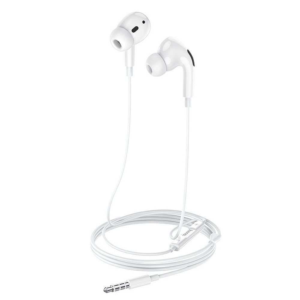Hoco m101 crystal joy wire-controlled earphones with microphone white
