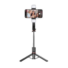 Заредете изображение във визуализатора на галерията – Selfie Stick - with detachable lamps, tripod and bluetooth remote control - L13D Black
