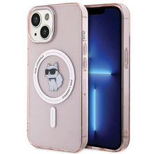 Заредете изображение във визуализатора на галерията – Karl Lagerfeld IML Choupette MagSafe case for iPhone 15 - pink
