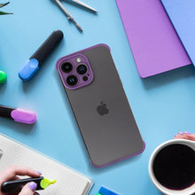 Заредете изображение във визуализатора на галерията – MINI BUMPERS with camera island protection Case for IPHONE 15 PRO MAX dark purple

