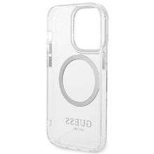 Заредете изображение във визуализатора на галерията – Guess GUHMP14XHTRMS iPhone 14 Pro Max 6.7" silver/silver hard case Metal Outline Magsafe
