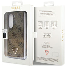 Заредете изображение във визуализатора на галерията – Original Case GUESS - hardcase Leather 4G Triangle Strass GUHCZFD5P4TDPW for Samsun Galaxy Z Fold 5 Brown
