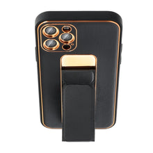 Заредете изображение във визуализатора на галерията – LEATHER Case Kickstand for IPHONE 15 PRO MAX  black
