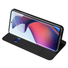 Заредете изображение във визуализатора на галерията – Dux Ducis Skin Pro case for Motorola Edge 30 Fusion flip cover card wallet stand black
