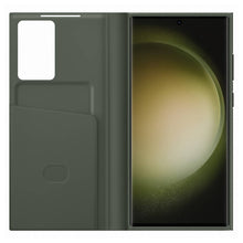 Заредете изображение във визуализатора на галерията – Samsung Smart View Wallet Case for Samsung Galaxy S23 Ultra Case with Smart Flip Window Card Wallet khaki (EF-ZS918CGEGWW)
