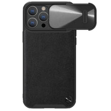 Заредете изображение във визуализатора на галерията – Nillkin CamShield Leather S Case iPhone 14 Pro cover with camera cover black

