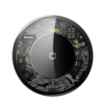 Заредете изображение във визуализатора на галерията – Baseus Simple Stylish Wireless Charger Qi Inductive Pad 2A 1.67A 10W with USB / Lightning Cable 1.2M transparent (CCALL-AJK01) - TopMag
