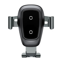 Заредете изображение във визуализатора на галерията – Baseus Metal Gravity Wireless Charger Car Mount Phone Bracket Air Vent Holder Qi Charger black (WXYL-B0A) - TopMag
