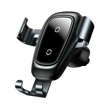 Заредете изображение във визуализатора на галерията – Baseus Metal Gravity Wireless Charger Car Mount Phone Bracket Air Vent Holder Qi Charger black (WXYL-B0A) - TopMag
