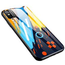 Заредете изображение във визуализатора на галерията – Color Glass Case Durable Cover with Tempered Glass Back and camera cover iPhone XS / iPhone X pattern 1
