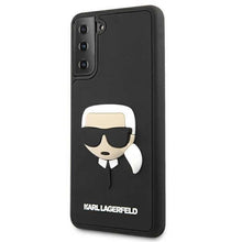 Заредете изображение във визуализатора на галерията – Оригинален гръб Karl Lagerfeld за samsung s21 plus (3d rubber karl`s head / black) - TopMag
