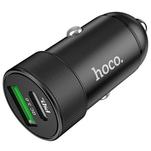 Заредете изображение във визуализатора на галерията – HOCO car charger Type C Power Delivery PD20W  + USB QC3.0 Z32B black
