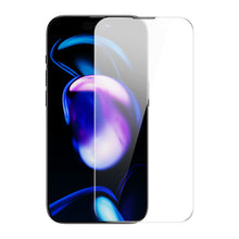 Заредете изображение във визуализатора на галерията – Baseus Full Screen Tempered Glass for iPhone 14 Pro with Speaker Cover 0.3mm + Mounting Frame
