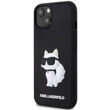 Заредете изображение във визуализатора на галерията – Karl Lagerfeld KLHCP14M3DRKHNK iPhone 14 Plus 6.7" black/black hardcase Rubber Choupette 3D
