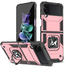 Заредете изображение във визуализатора на галерията – Wozinsky Ring Armor case for Samsung Galaxy Z Flip 4 armored case magnetic holder ring rose gold
