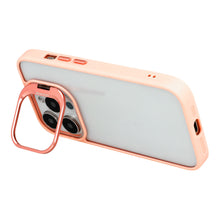 Заредете изображение във визуализатора на галерията – Tel Protect Kickstand case + camera glass (lens) for Iphone 15 Pro light pink
