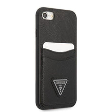 Заредете изображение във визуализатора на галерията – Guess GUHCI8PSATPK iPhone 7/8 SE 2020 / SE 2022 hardcase black/black hardcase Saffiano Triangle Logo Cardslot
