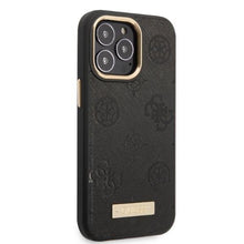 Заредете изображение във визуализатора на галерията – Guess GUHMP13LSAPSTK iPhone 13 Pro / 13 6.1" black/black hardcase Peony Logo Plate MagSafe

