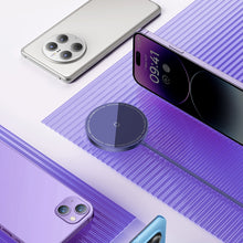 Заредете изображение във визуализатора на галерията – Baseus Simple Mini3 magnetic charger MagSafe Qi 15W purple
