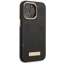 Заредете изображение във визуализатора на галерията – Guess GUHMP14XSAPSTK iPhone 14 Pro Max 6.7" black/black hardcase Peony Logo Plate MagSafe

