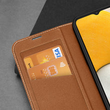 Заредете изображение във визуализатора на галерията – Dux Ducis Skin X2 case Samsung Galaxy A14 5G flip case wallet stand brown
