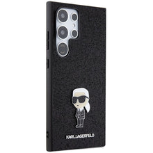 Заредете изображение във визуализатора на галерията – Karl Lagerfeld Fixed Glitter Ikonik Logo Metal Pin Case for Samsung Galaxy S24 Ultra - Black
