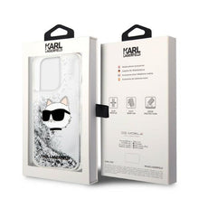 Заредете изображение във визуализатора на галерията – Karl Lagerfeld KLHCP14LLNHCCS iPhone 14 Pro 6.1" silver/silver hardcase Glitter Choupette Head
