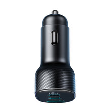 Заредете изображение във визуализатора на галерията – Joyroom JR-CCD04 30W 2x USB-C USB-A car charger with display - black
