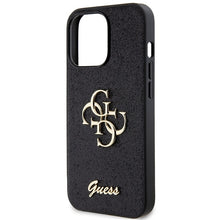 Заредете изображение във визуализатора на галерията – Original Case GUESS hardcase Glitter Script Big 4G GUHCP13LHG4SGK for Iphone 13 Pro black
