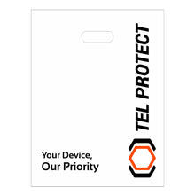 Заредете изображение във визуализатора на галерията – Plastic bag with Tel Protect logo white
