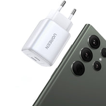 Заредете изображение във визуализатора на галерията – Quick charger GaN 2 x USB-C 45W QC PD Ugreen CD294 - white
