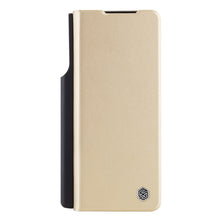 Заредете изображение във визуализатора на галерията – Nillkin Qin Leather Pro Case for Samsung Galaxy Z Fold 4 cover with a cover for the camera and a place for the stylus gold
