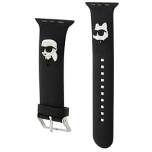 Заредете изображение във визуализатора на галерията – Karl Lagerfeld 3D Rubber Karl&amp;Choupette Heads strap for Apple Watch 38/40/41mm - black
