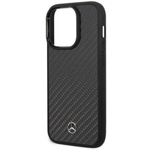 Заредете изображение във визуализатора на галерията – Mercedes MEHMP14LRCABK iPhone 14 Pro 6.1" black/black carbon hardcase Dynamic Line
