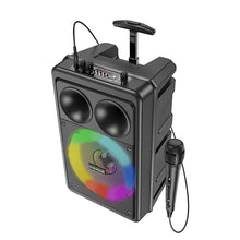 Заредете изображение във визуализатора на галерията – Borofone Portable Bluetooth Speaker BP9 Dancing karaoke with microphone black
