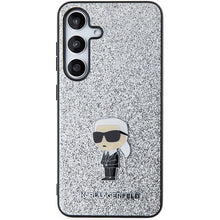 Заредете изображение във визуализатора на галерията – Karl Lagerfeld Fixed Glitter Ikonik Logo Metal Pin case for Samsung Galaxy S24+ - silver

