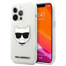Заредете изображение във визуализатора на галерията – Karl Lagerfeld KLHCP13XCTR iPhone 13 Pro Max 6,7" hardcase transparent Choupette Head
